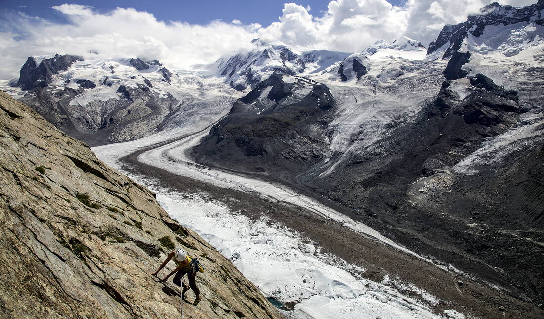 Routeninfos und Topos zum Klettergebiet «Gornerfluh – Riffelhorn» findest du im Kletterführer «Schweiz Plaisir West 2019» von edition filidor.