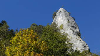 Routeninfos und Topos zum Klettergebiet «Pilier d'Undervelier» findest du im Kletterführer «Schweiz plaisir JURA 2017» von edition filidor.
